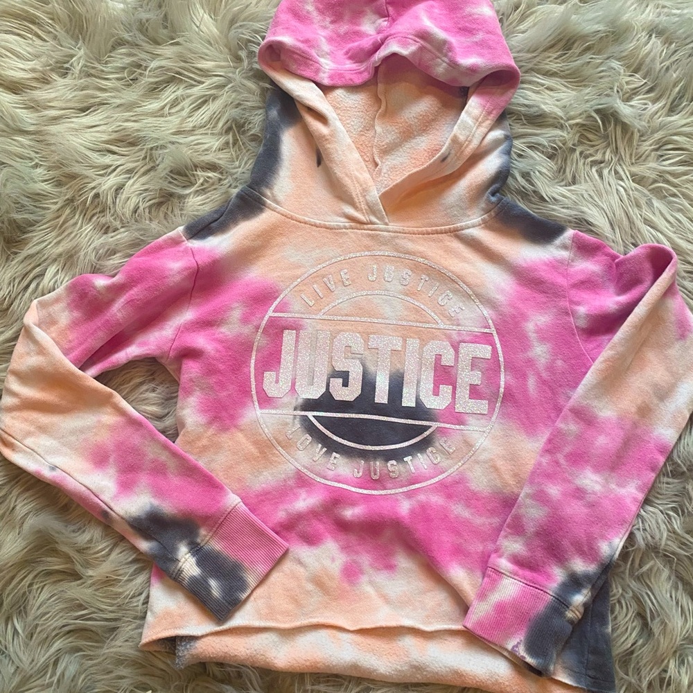 Justice girls tie dye hoodie